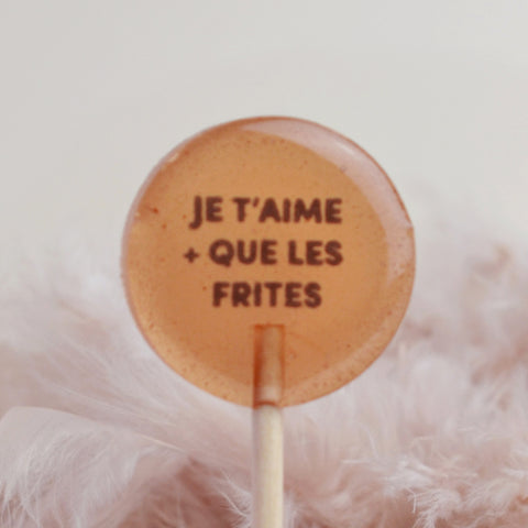 Sucette JE T'AIME + QUE LES FRITES