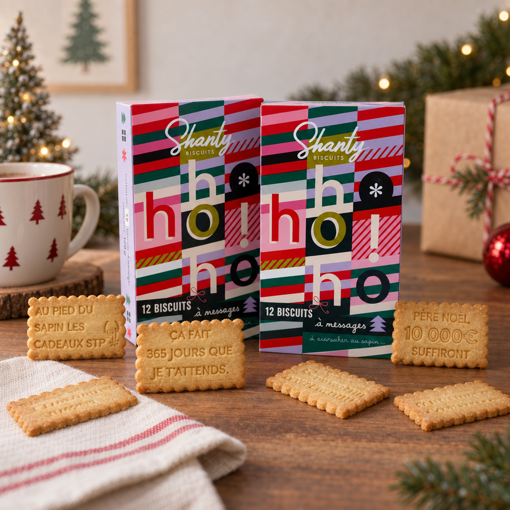 Boîte de 12 biscuits - Biscuits à accrocher au sapin de Noël