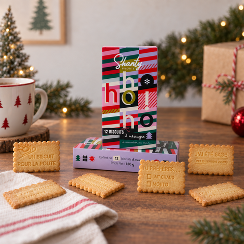 Boîte de 12 biscuits - Biscuits à accrocher au sapin de Noël