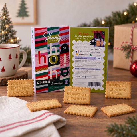 Boîte de 12 biscuits - Biscuits à accrocher au sapin de Noël