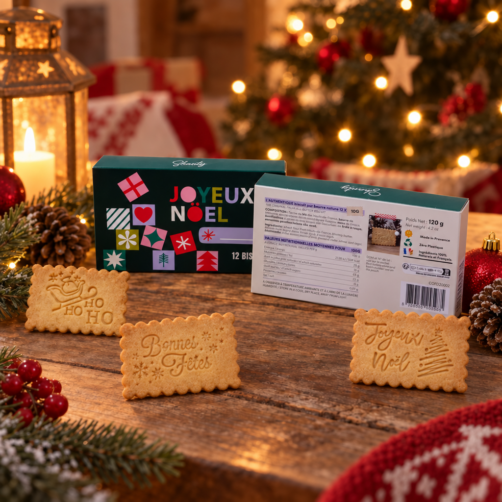 Coffret de 12 Biscuits - Joyeux Noël