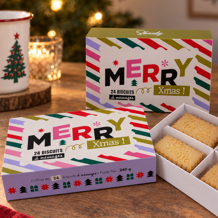 Coffret de 24 biscuits - Merry Xmas
