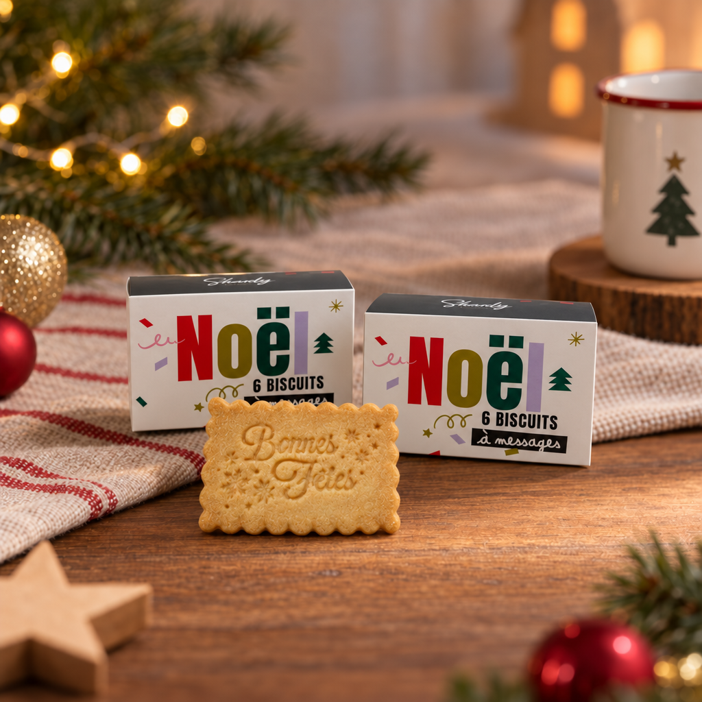 Coffret de 6 biscuits - Noël en mode pailettes