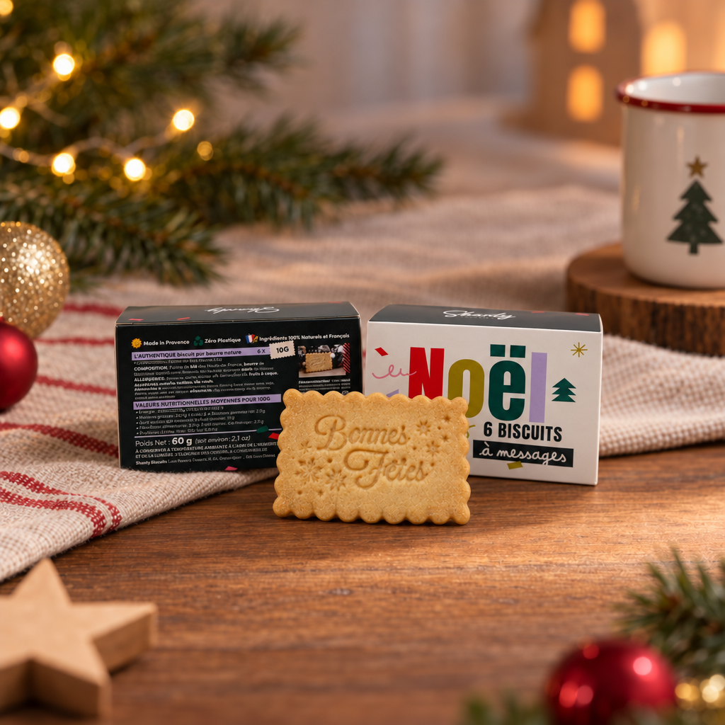 Coffret de 6 biscuits - Noël en mode pailettes