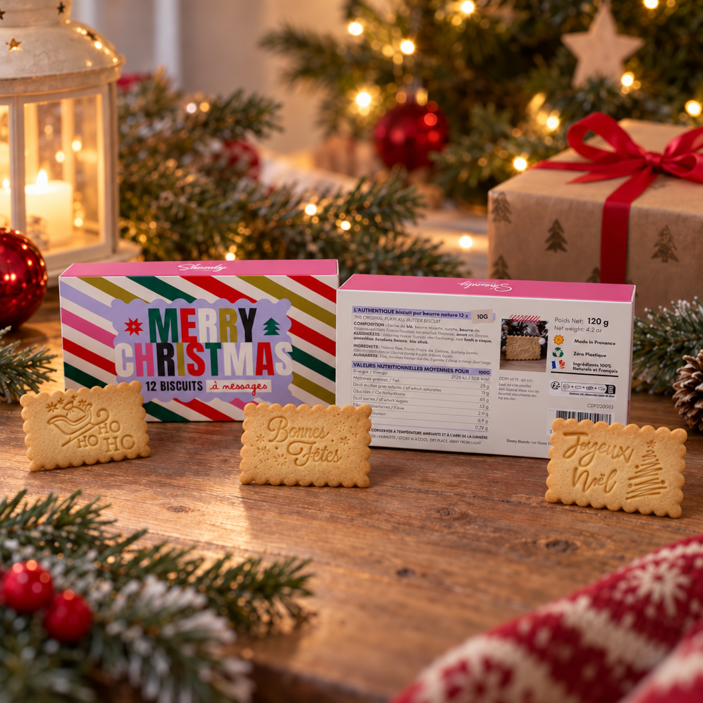 Coffret de 12 Biscuits - Merry Christmas