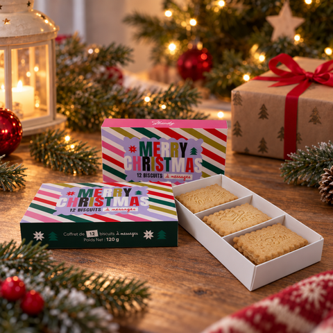 Coffret de 12 Biscuits - Merry Christmas