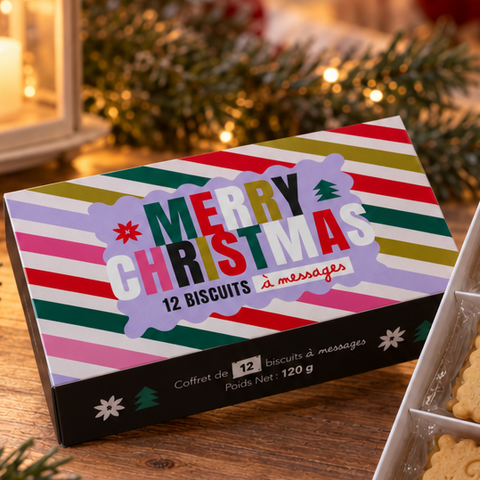 Coffret de 12 Biscuits - Merry Christmas